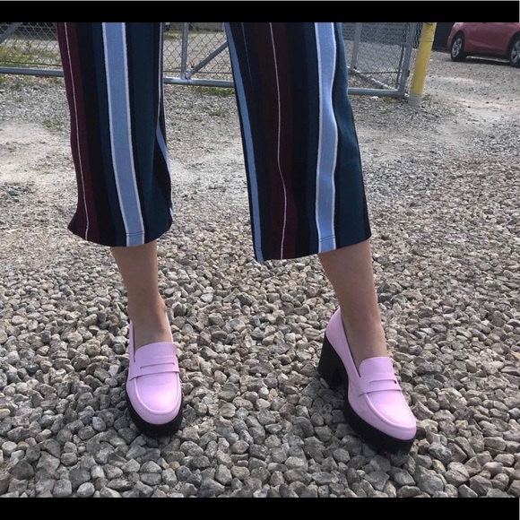 Faux-leather pink chunky heel - Picture 2 of 5